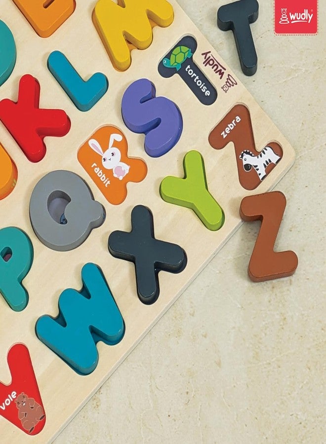 Wudly® Wooden Alphabet Puzzle Board for Kids | A to Z ABC Learning Toy | Montessori Educational Toy for Toddlers | Early Learning Alphabet Recognition Puzzle for Boys & Girls (3+ Years) - Image 4
